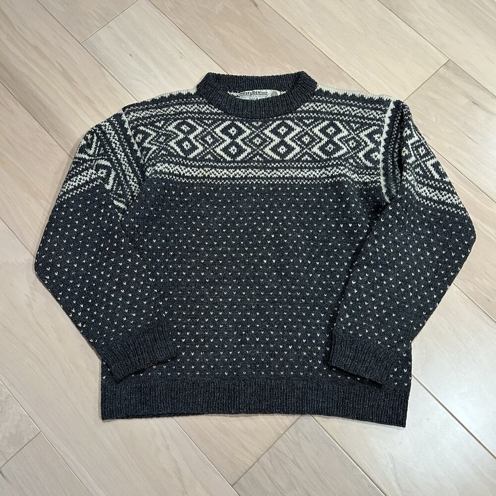 Vintage Husfliden Oslo Handknit Wool Sweater Fair Isle Women’s L/XL